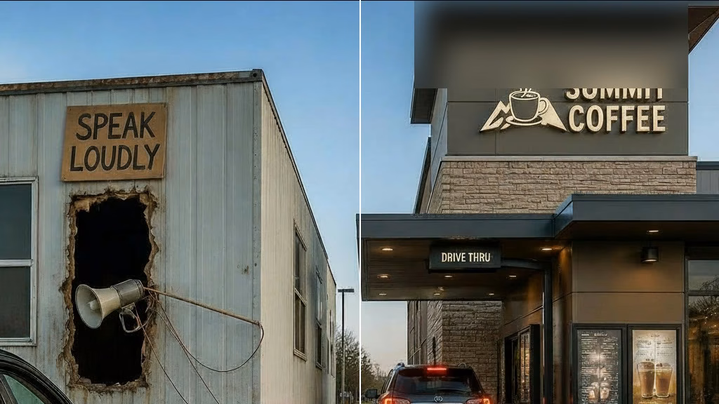 The Modular Prefab vs The Custom Build — a side-by-side illustration showing the difference between a template website and a custom-built one